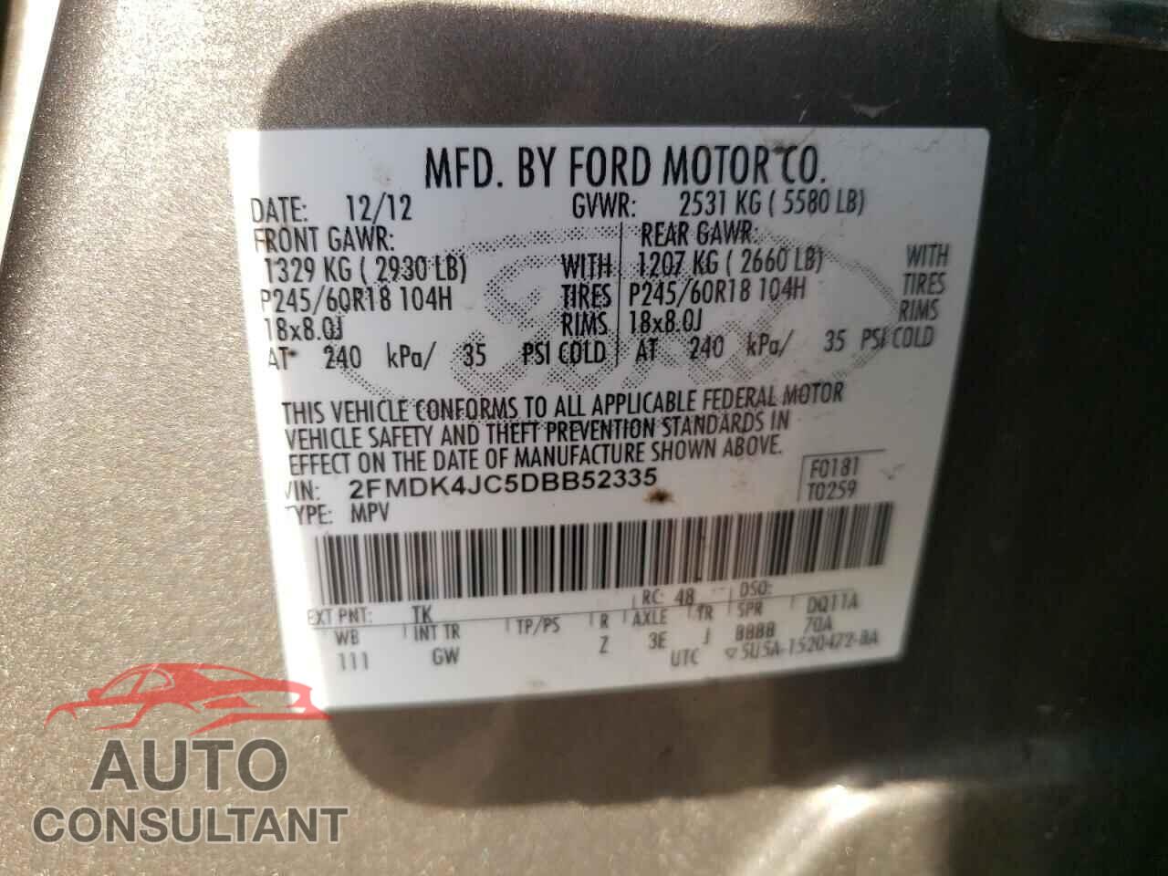 FORD EDGE 2013 - 2FMDK4JC5DBB52335