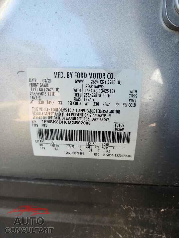 FORD EXPLORER 2021 - 1FMSK8DH6MGB02008