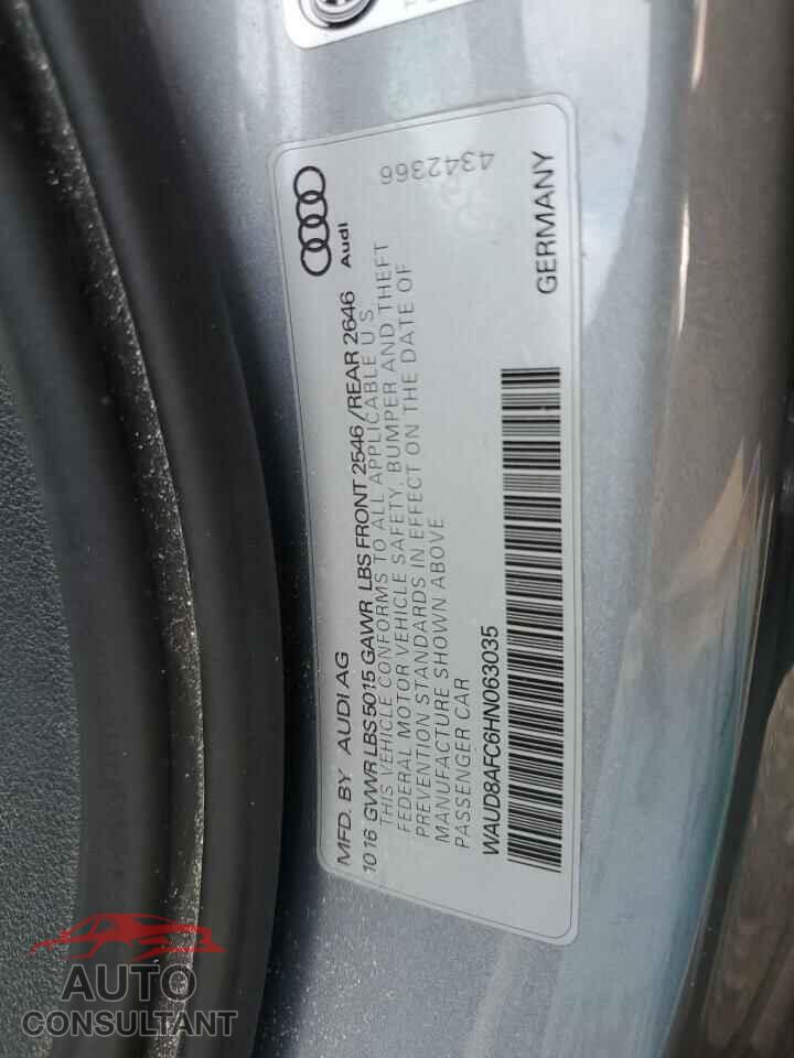 AUDI A6 2017 - WAUD8AFC6HN063035