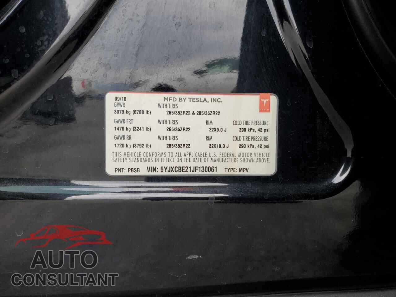 TESLA MODEL X 2018 - 5YJXCBE21JF130061