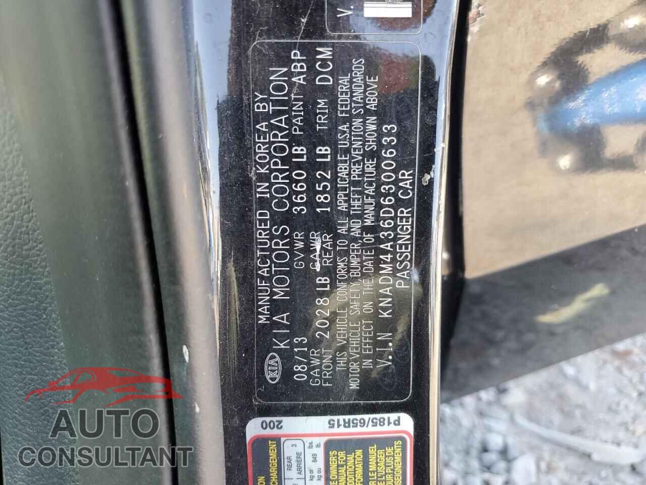 KIA RIO 2013 - KNADM4A36D6300633