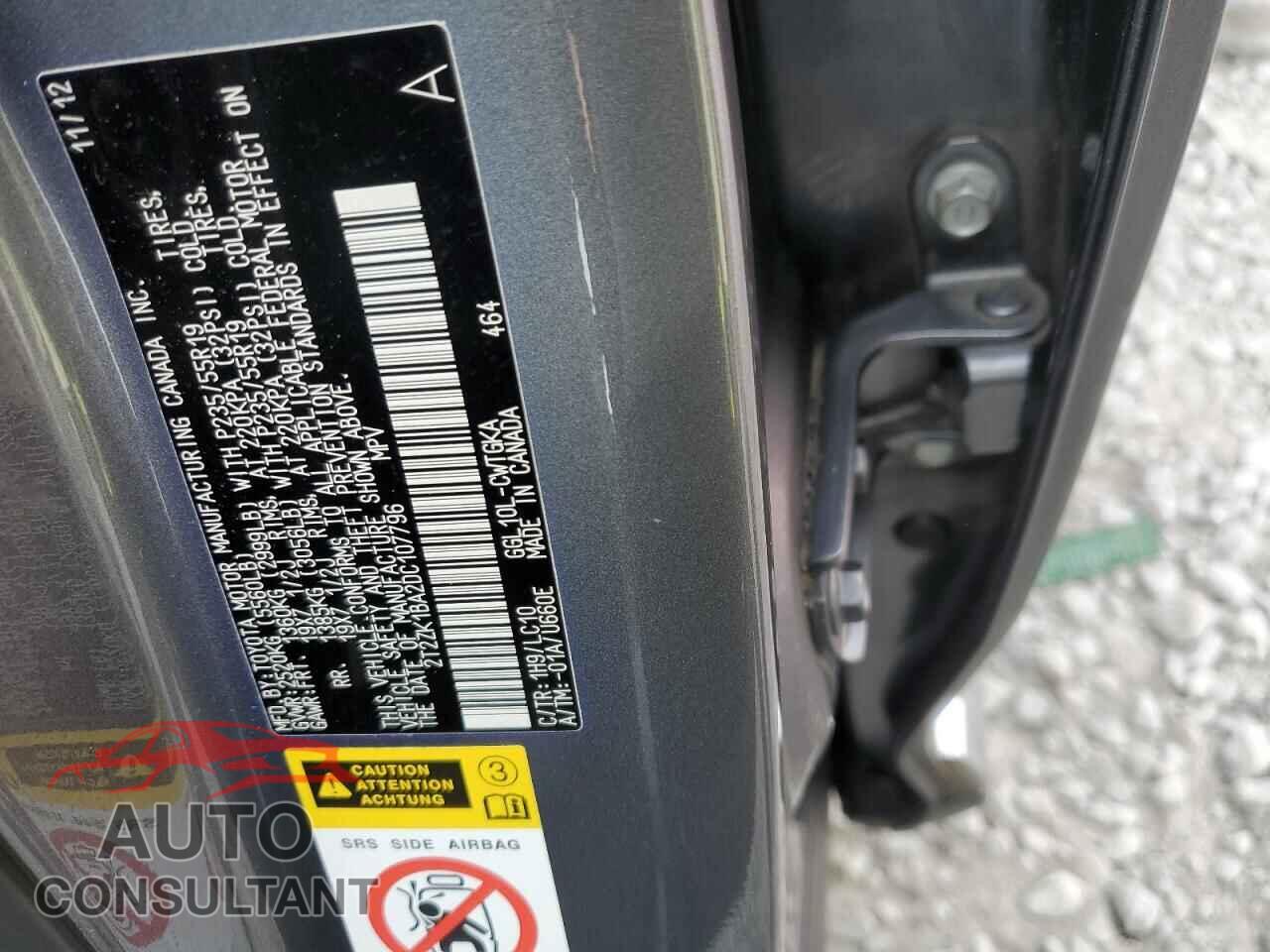 LEXUS RX350 2013 - 2T2ZK1BA2DC107796