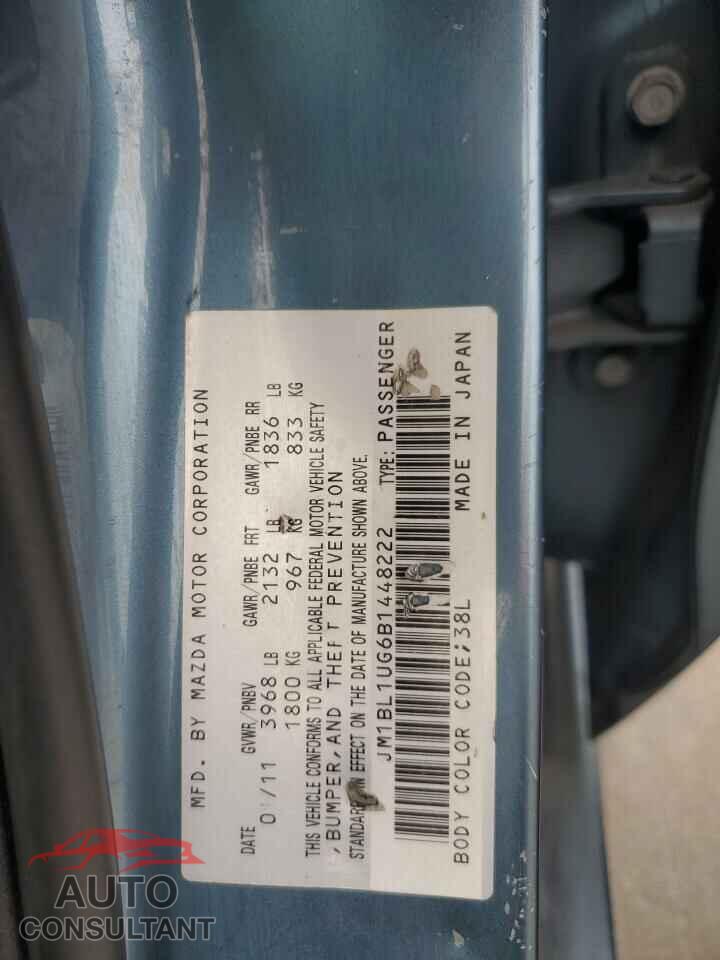 MAZDA 3 2011 - JM1BL1UG6B1448222