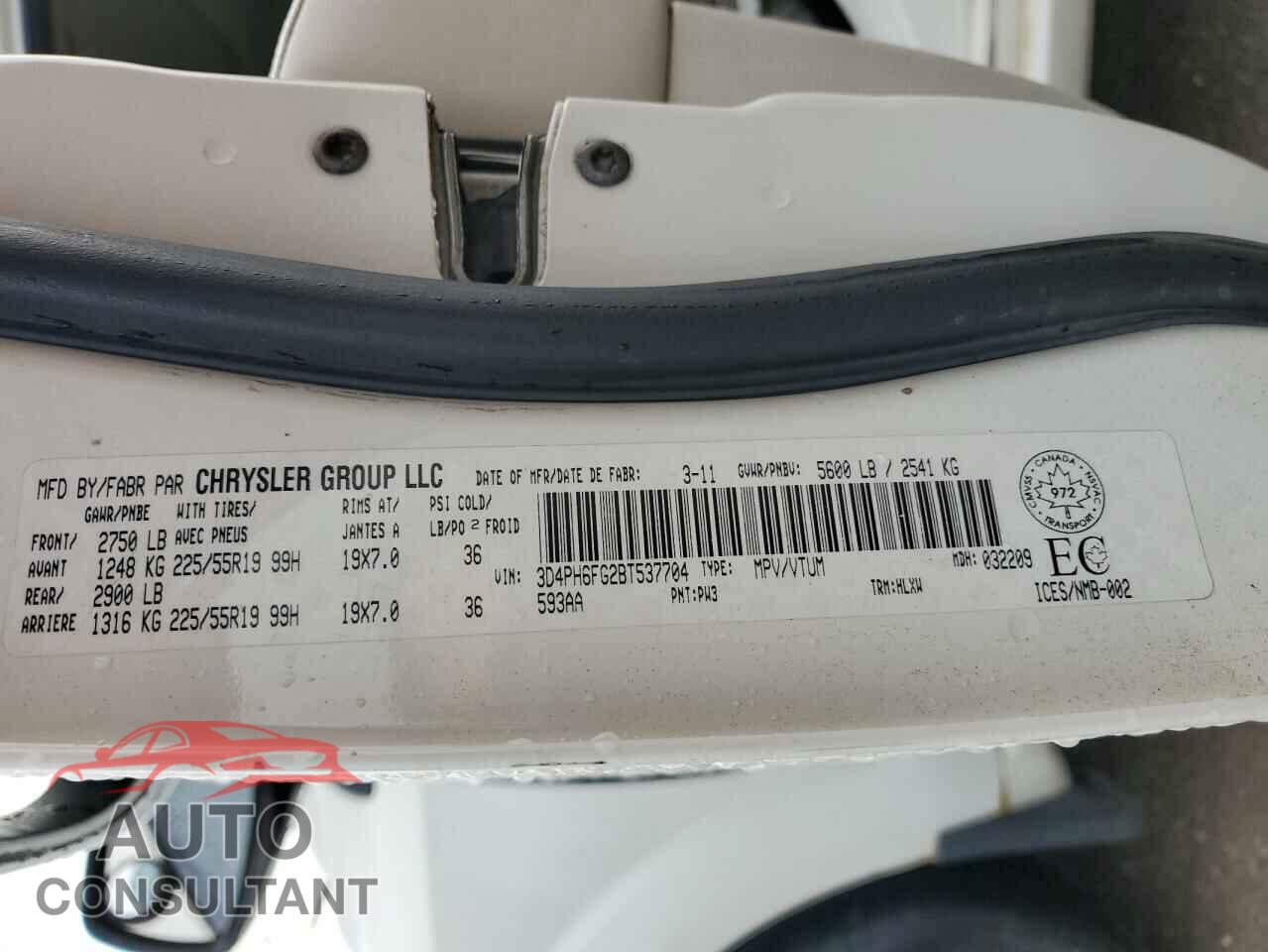 DODGE JOURNEY 2011 - 3D4PH6FG2BT537704