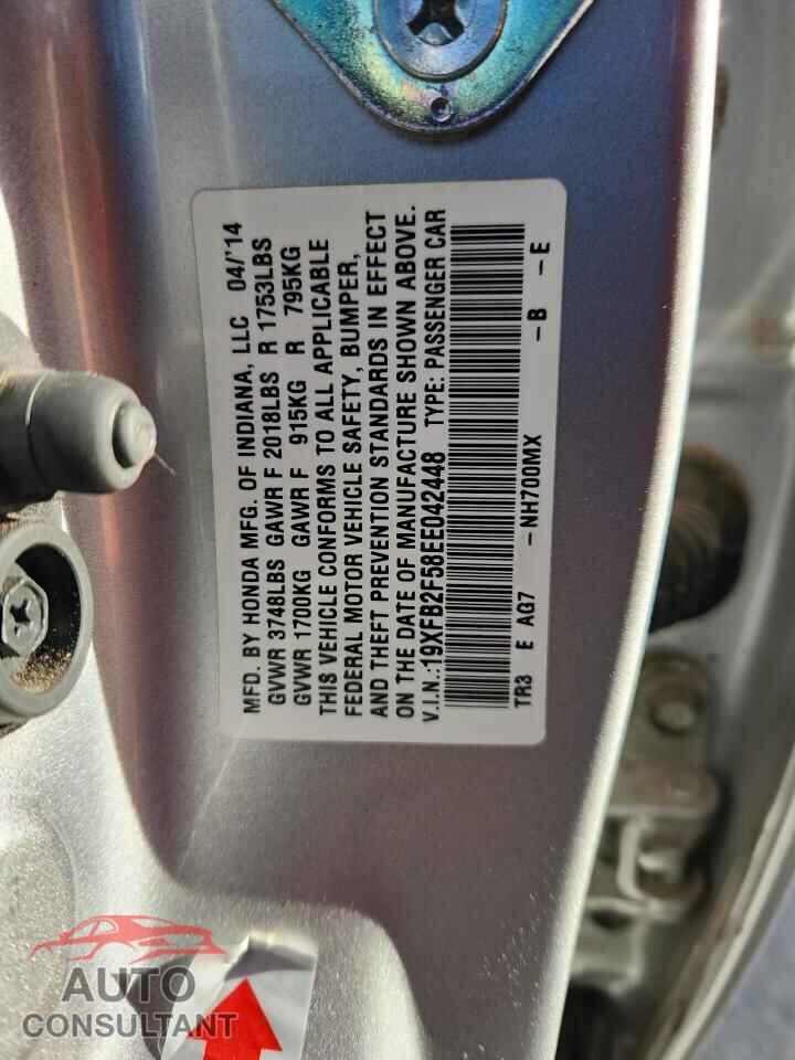 HONDA CIVIC 2014 - 19XFB2F58EE042448