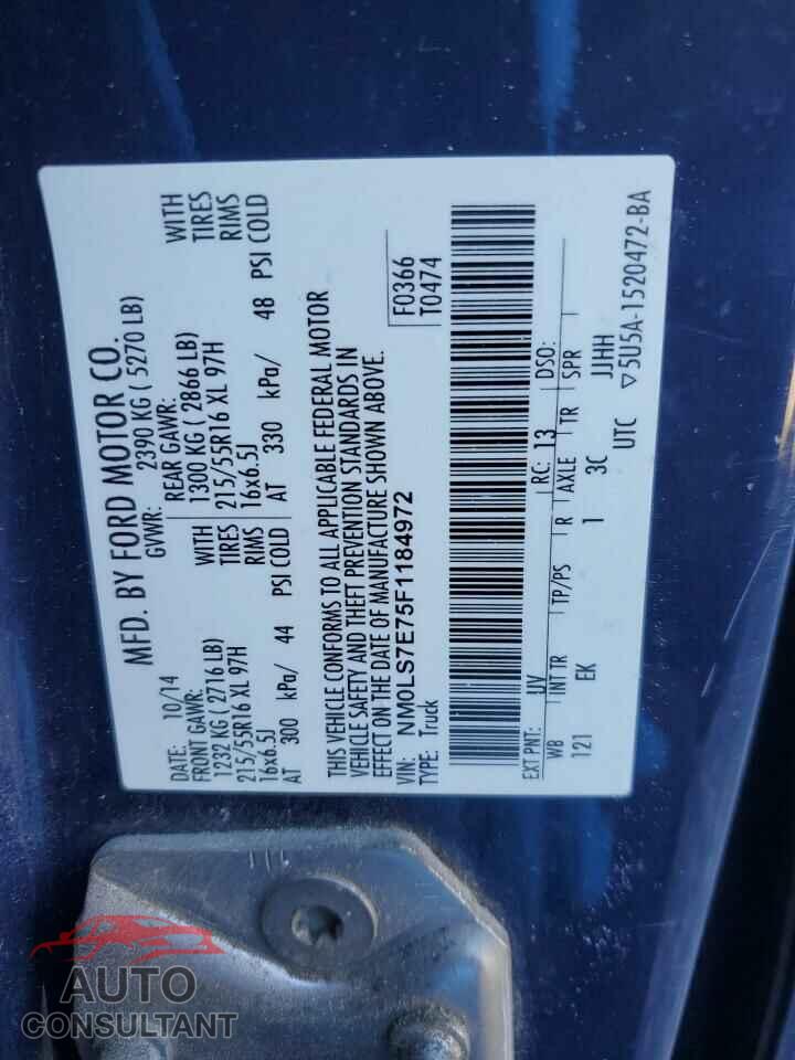 FORD TRANSIT 2015 - NM0LS7E75F1184972