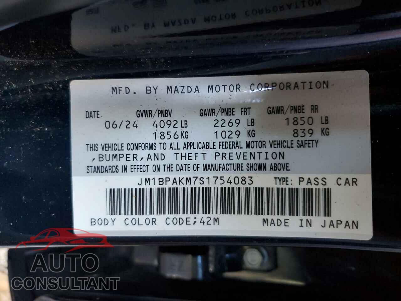 MAZDA 3 SELECT S 2025 - JM1BPAKM7S1754083