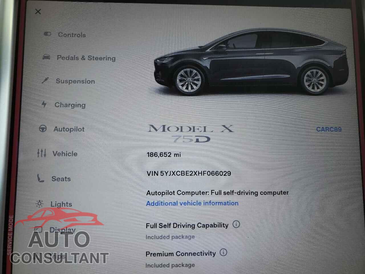 TESLA MODEL X 2017 - 5YJXCBE2XHF066029
