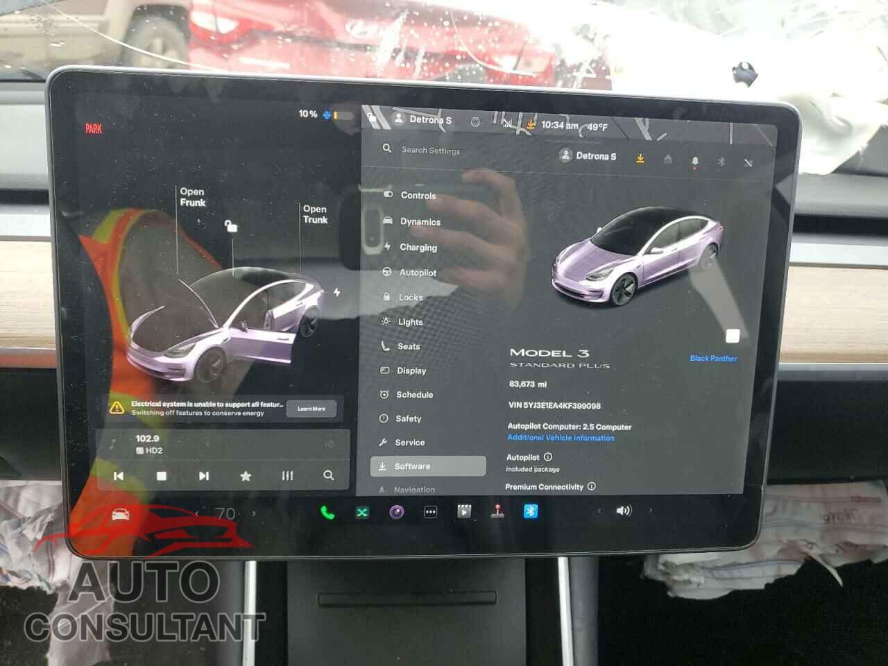 TESLA MODEL 3 2019 - 5YJ3E1EA4KF399098