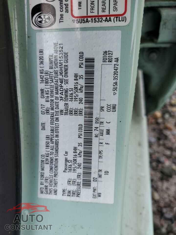 FORD FIESTA 2017 - 3FADP4EJ6HM153521