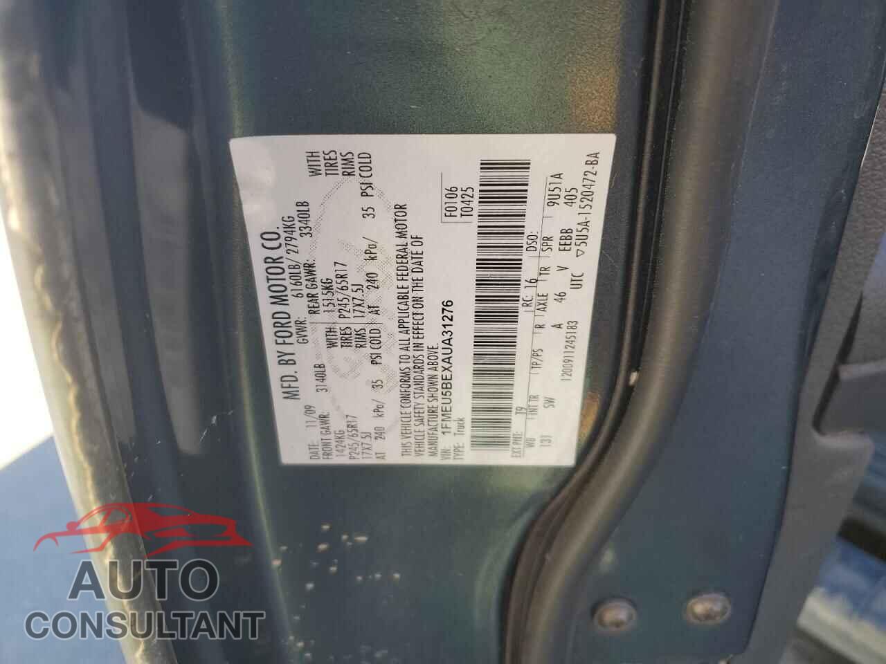 FORD EXPLORER 2010 - 1FMEU5BEXAUA31276