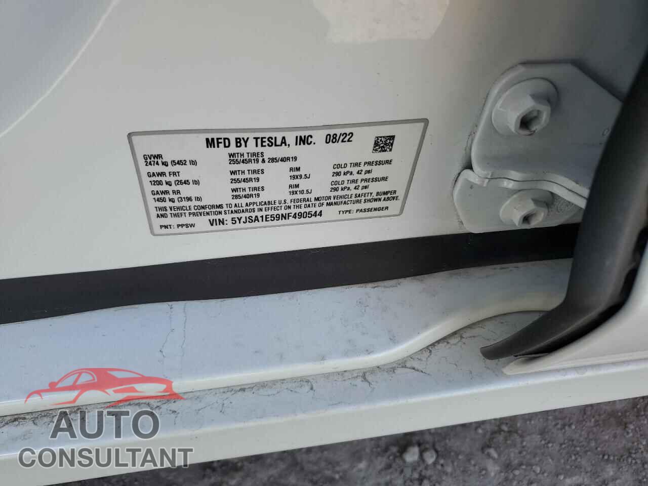 TESLA MODEL S 2022 - 5YJSA1E59NF490544