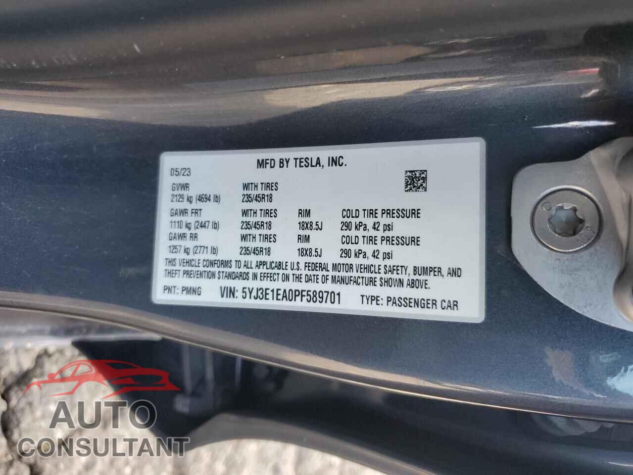 TESLA MODEL 3 2023 - 5YJ3E1EA0PF589701