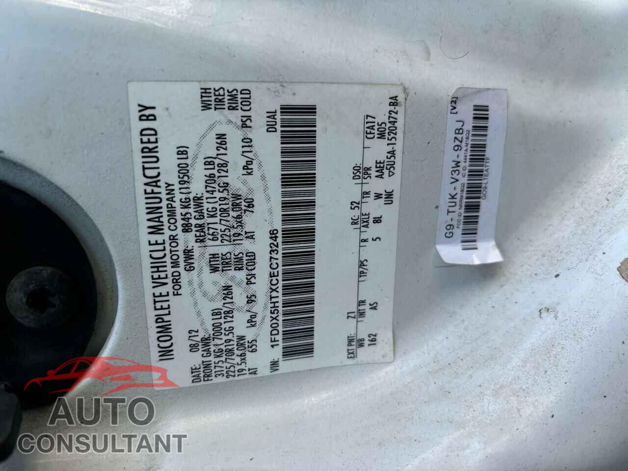 FORD F550 2012 - 1FD0X5HTXCEC73246