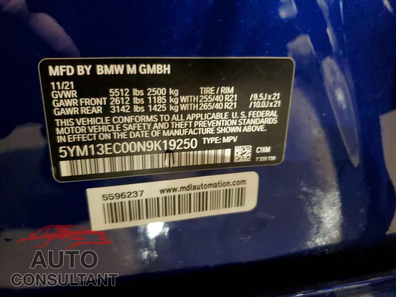 BMW X3 M 2022 - 5YM13EC00N9K19250