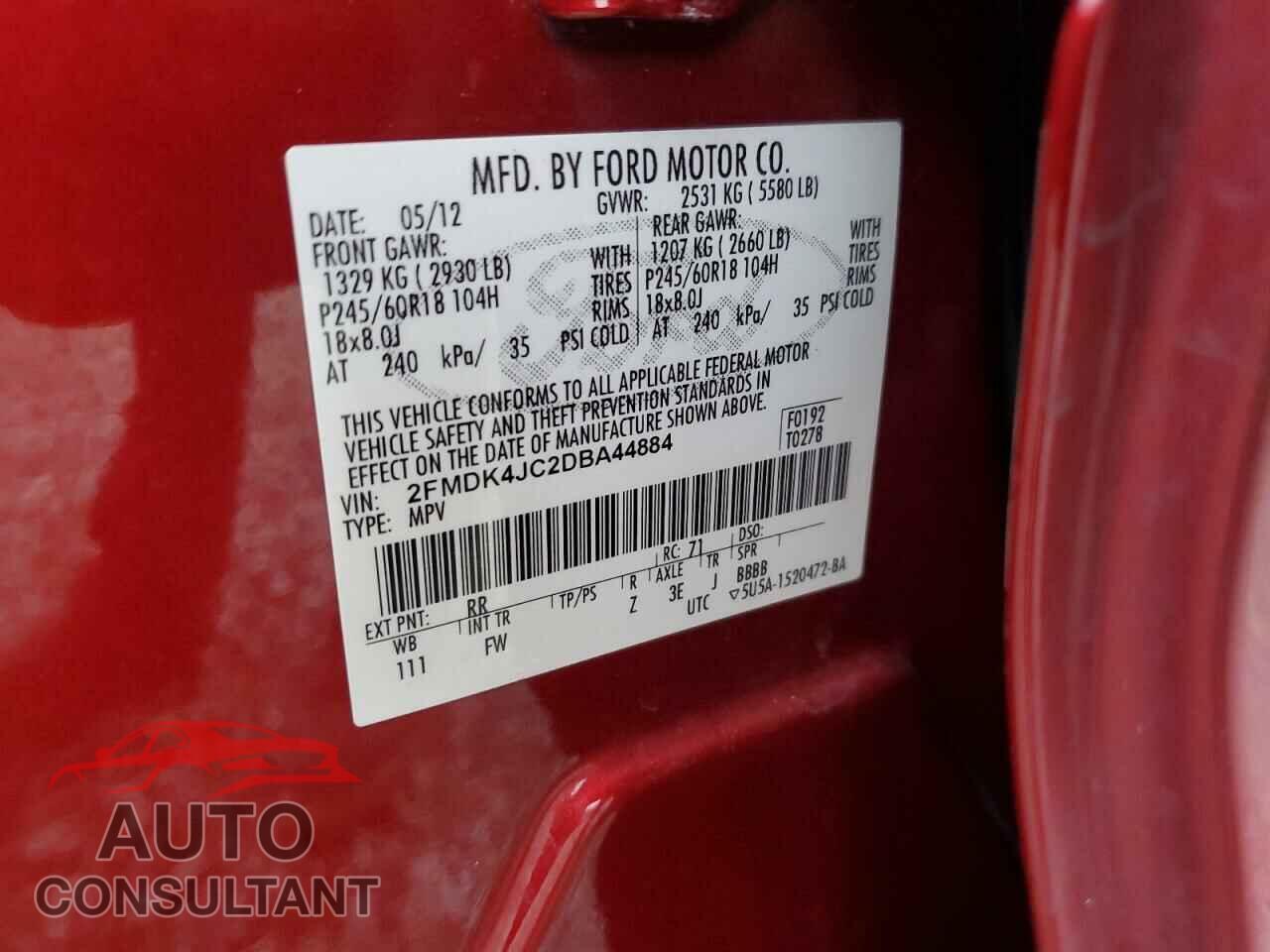 FORD EDGE 2013 - 2FMDK4JC2DBA44884
