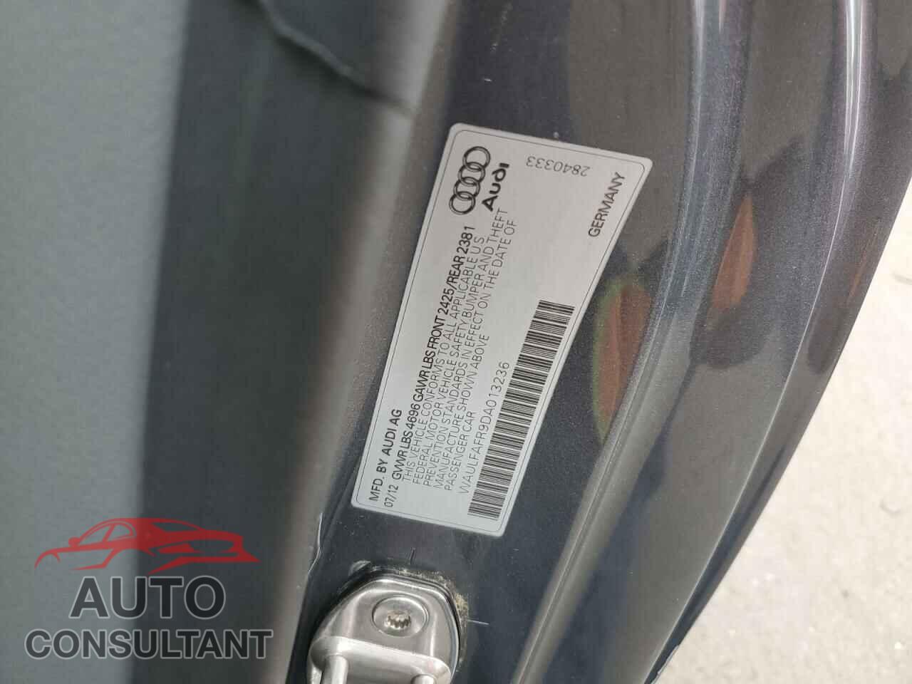 AUDI A5 2013 - WAULFAFR9DA013236