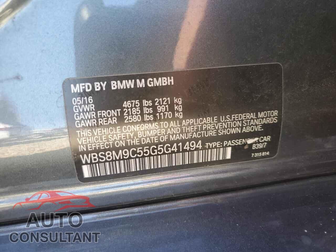 BMW M3 2016 - WBS8M9C55G5G41494