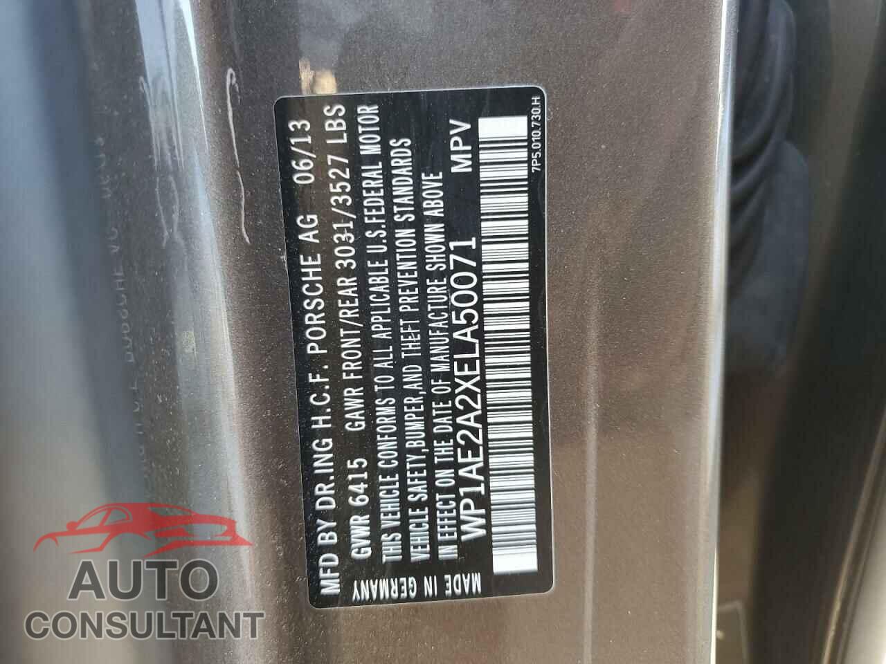PORSCHE CAYENNE 2014 - WP1AE2A2XELA50071