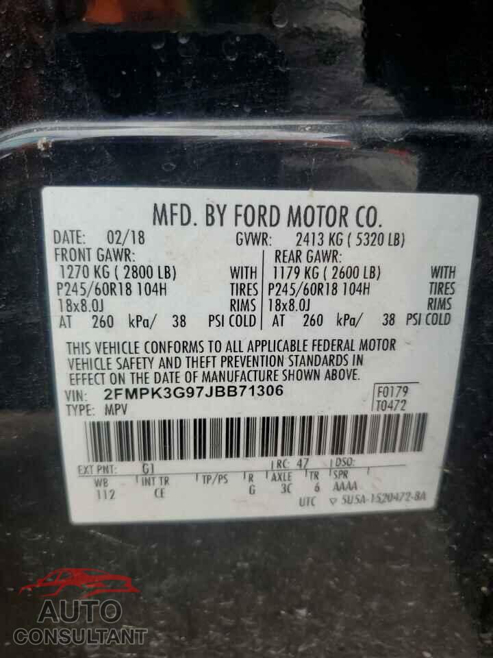 FORD EDGE 2018 - 2FMPK3G97JBB71306
