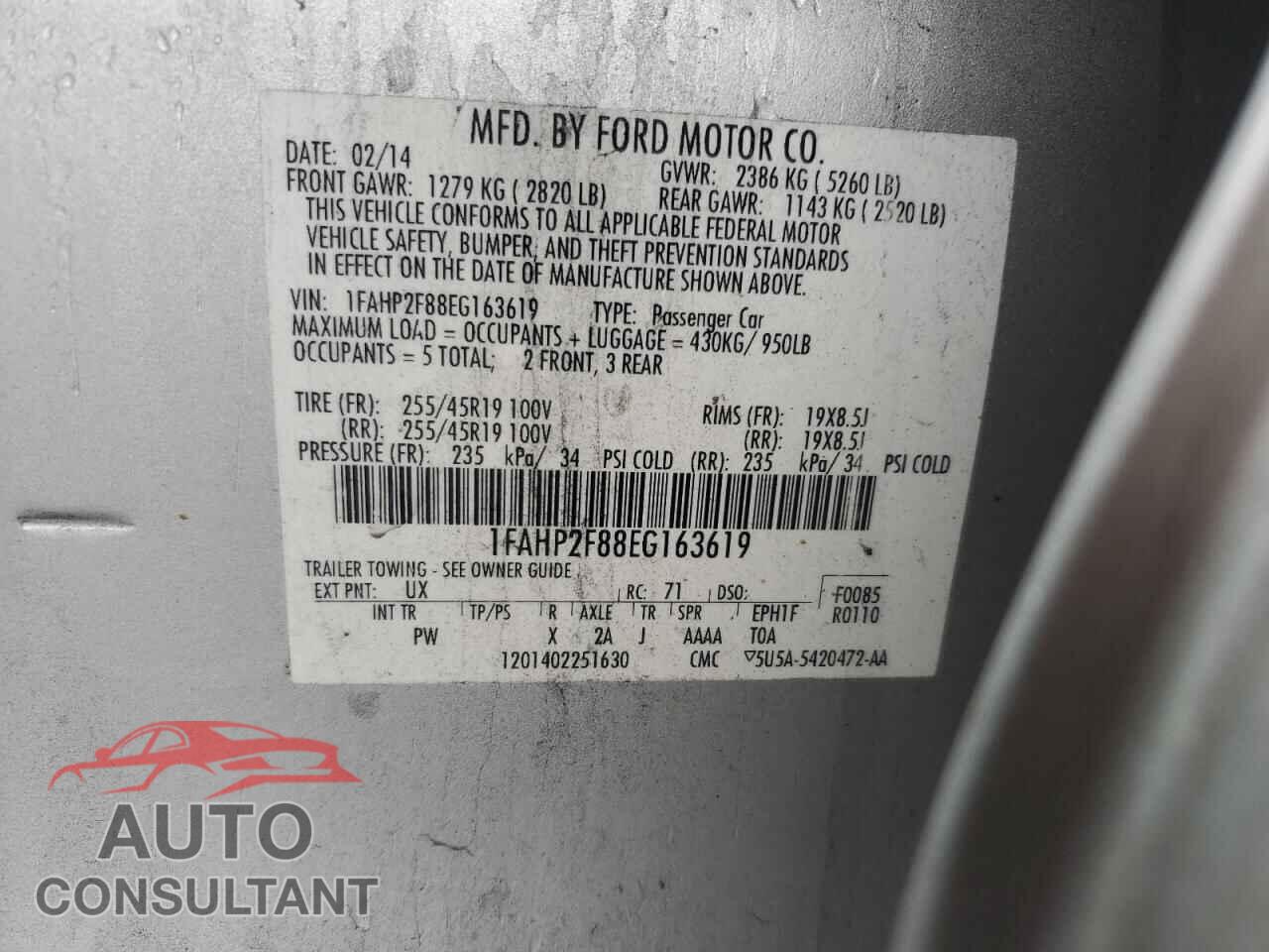 FORD TAURUS 2014 - 1FAHP2F88EG163619