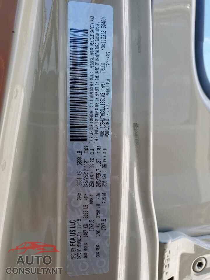 JEEP GLADIATOR 2020 - 1C6HJTAG0LL165103