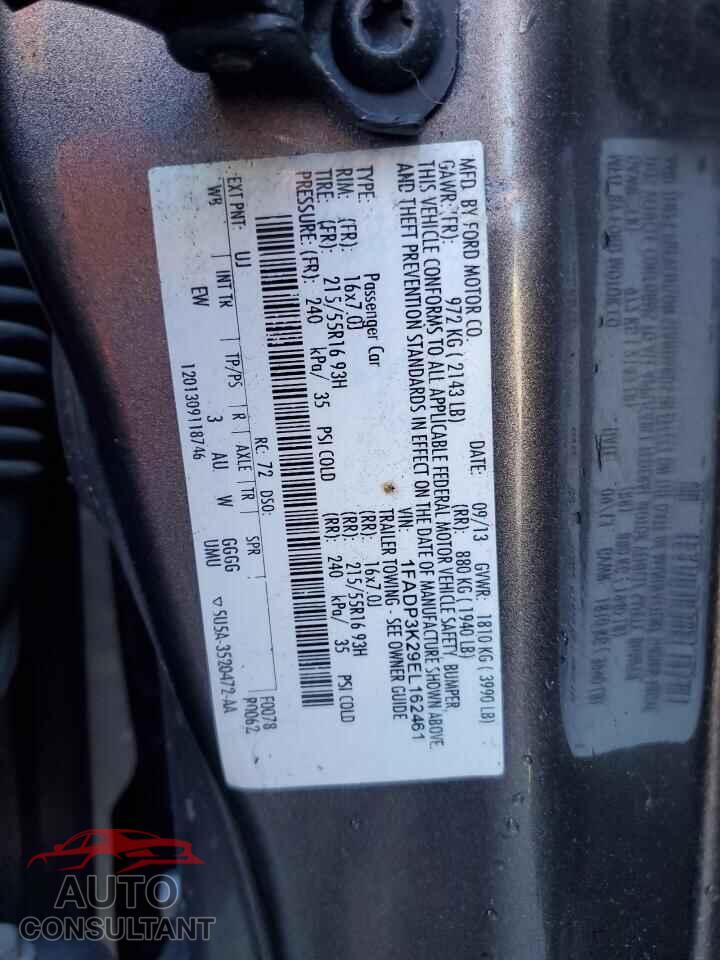 FORD FOCUS 2014 - 1FADP3K29EL162461