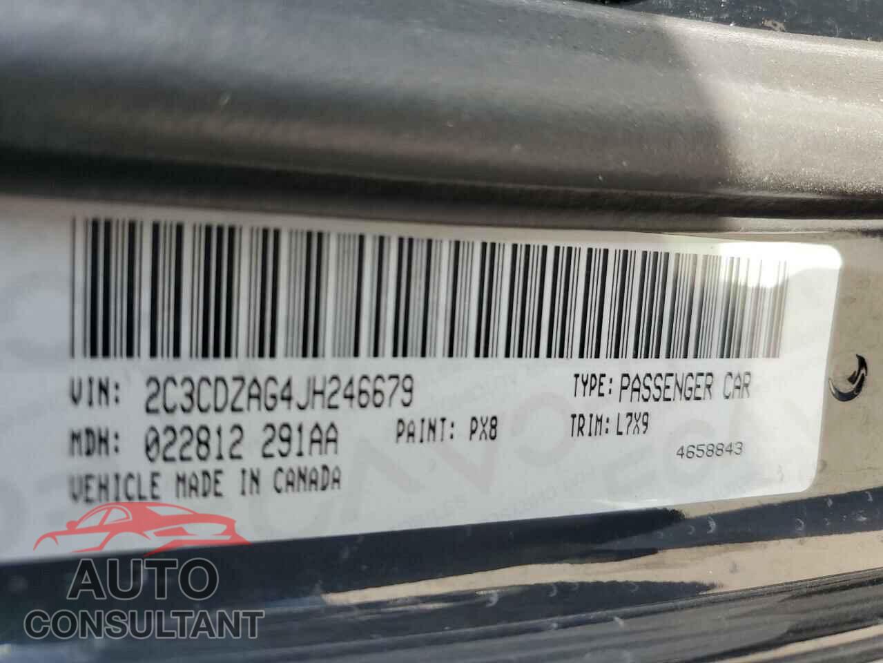 DODGE CHALLENGER 2018 - 2C3CDZAG4JH246679