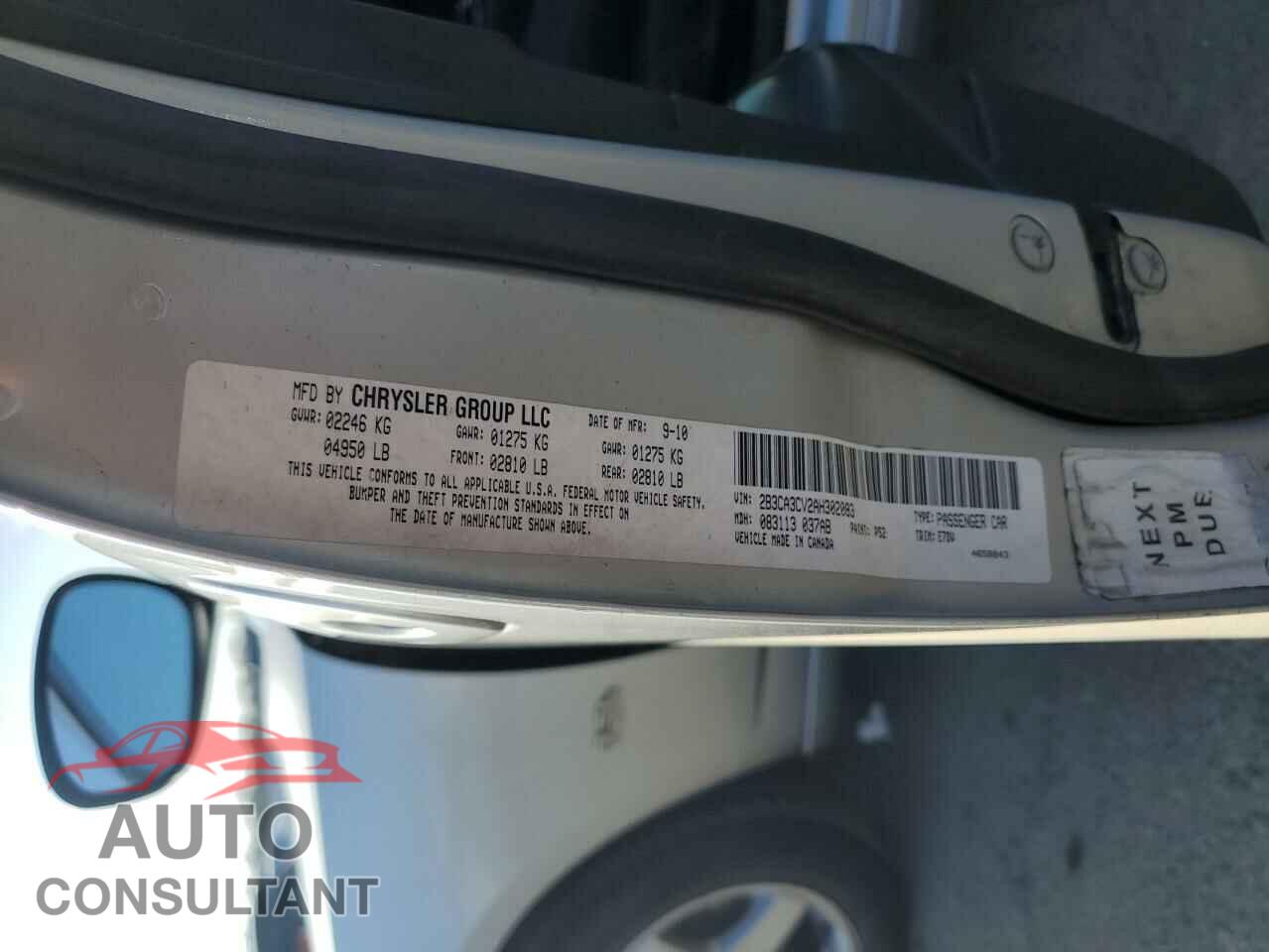 DODGE CHARGER 2010 - 2B3CA3CV2AH302083