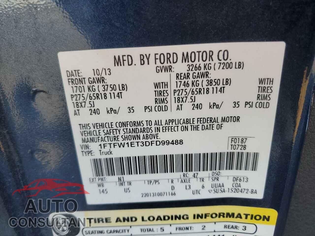 FORD F-150 2013 - 1FTFW1ET3DFD99488