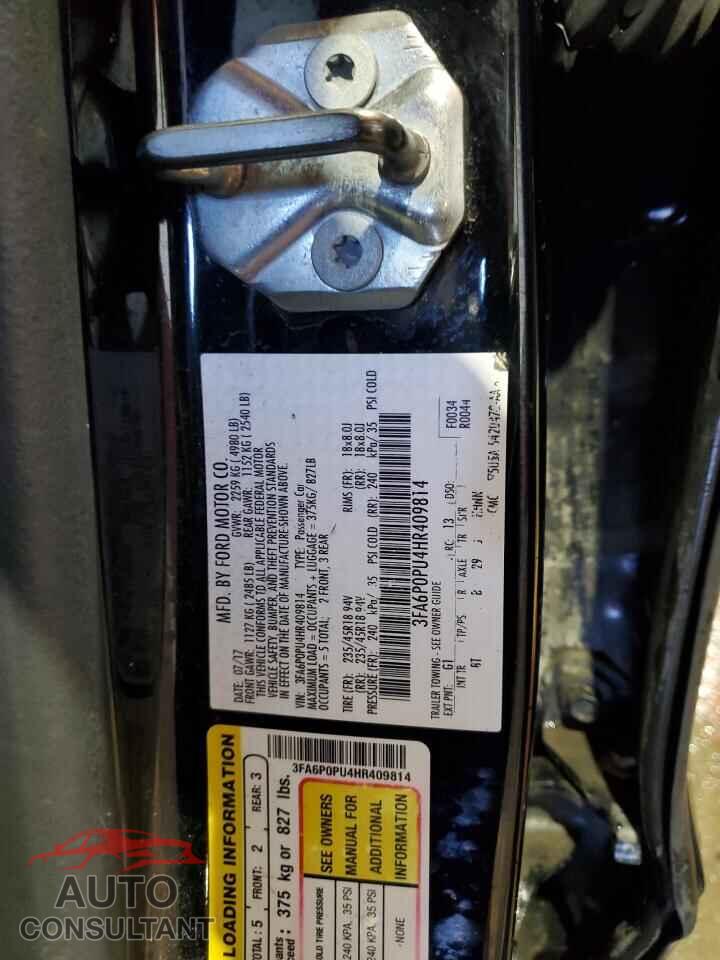 FORD FUSION 2017 - 3FA6P0PU4HR409814
