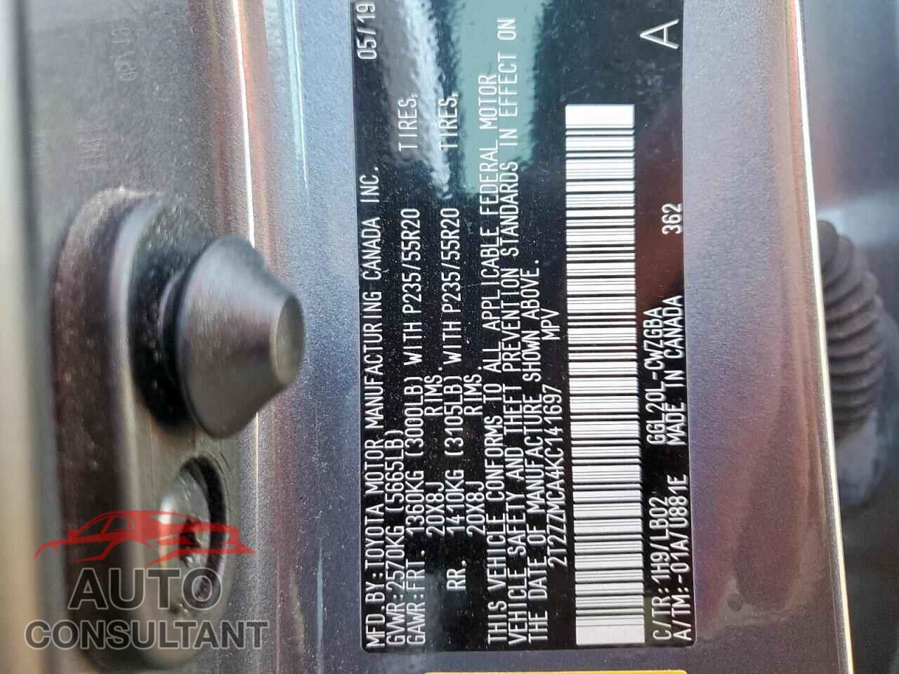 LEXUS RX350 2019 - 2T2ZZMCA4KC141697