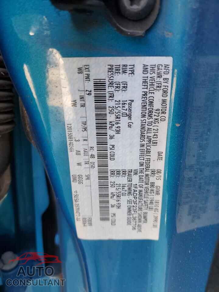 FORD FOCUS 2015 - 1FADP3F23FL367706