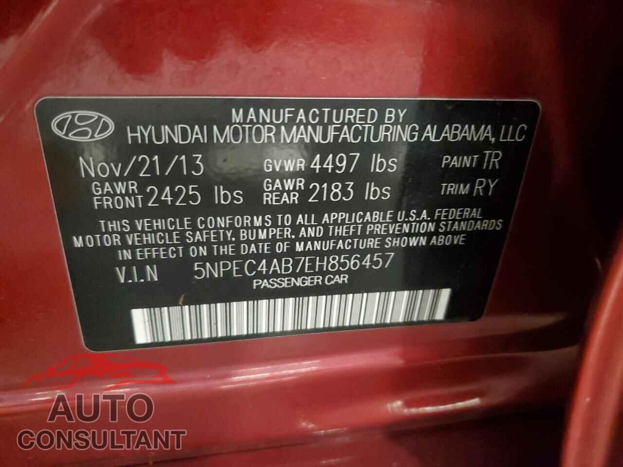 HYUNDAI SONATA 2014 - 5NPEC4AB7EH856457