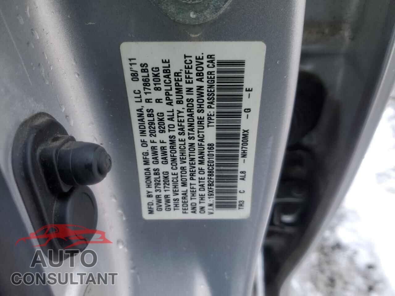 HONDA CIVIC 2012 - 19XFB2F88CE010168