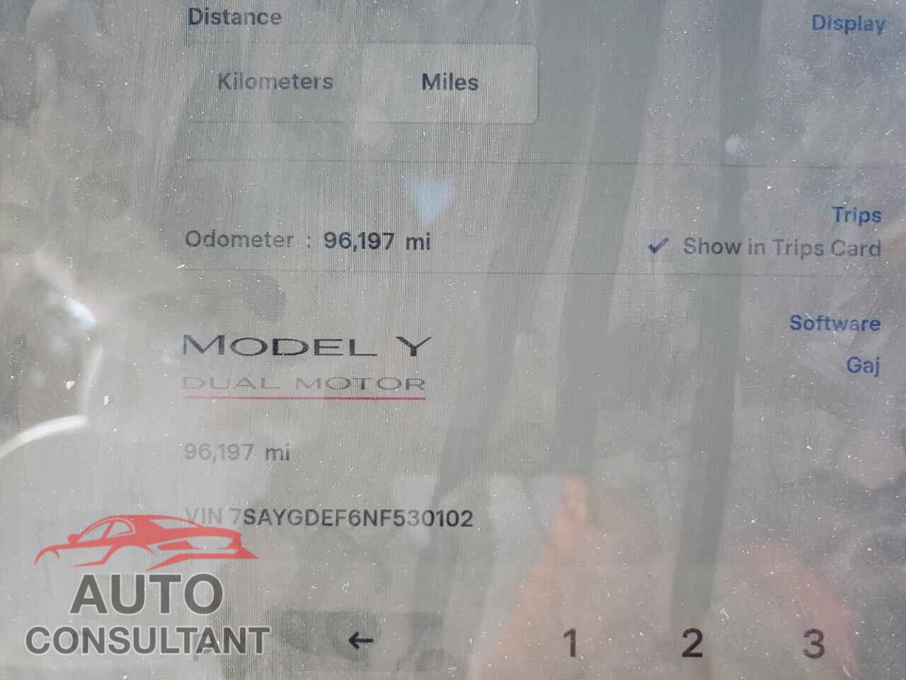 TESLA MODEL Y 2022 - 7SAYGDEF6NF530102