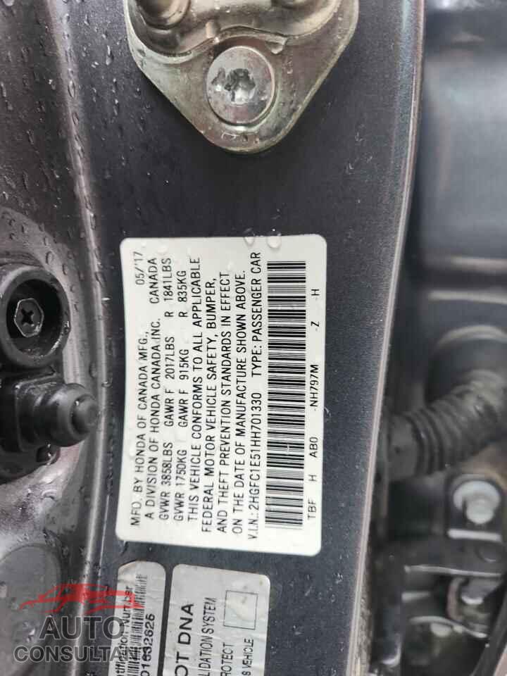 HONDA CIVIC 2017 - 2HGFC1E51HH701330
