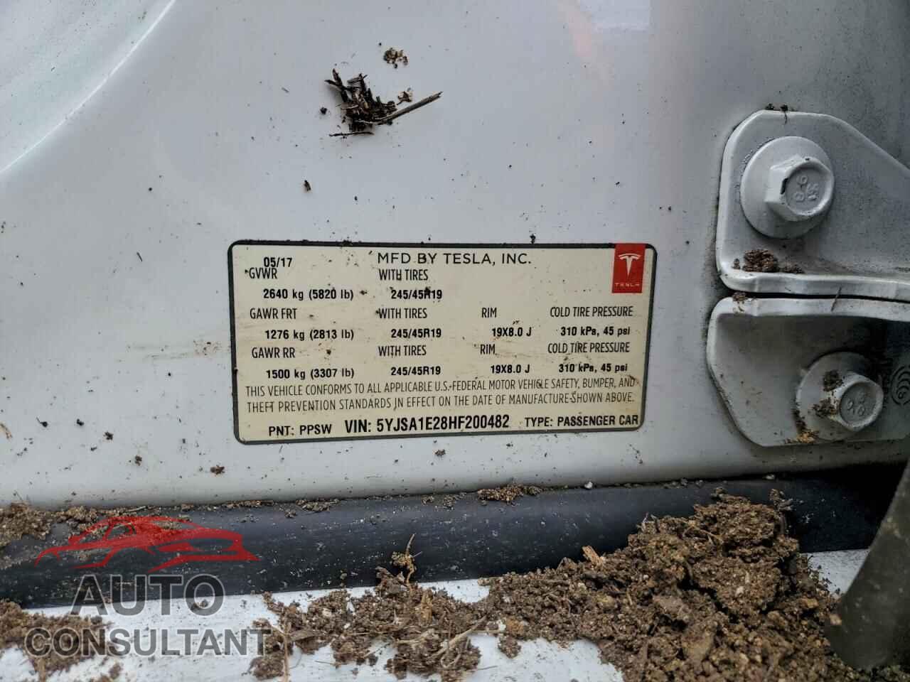 TESLA MODEL S 2017 - 5YJSA1E28HF200482