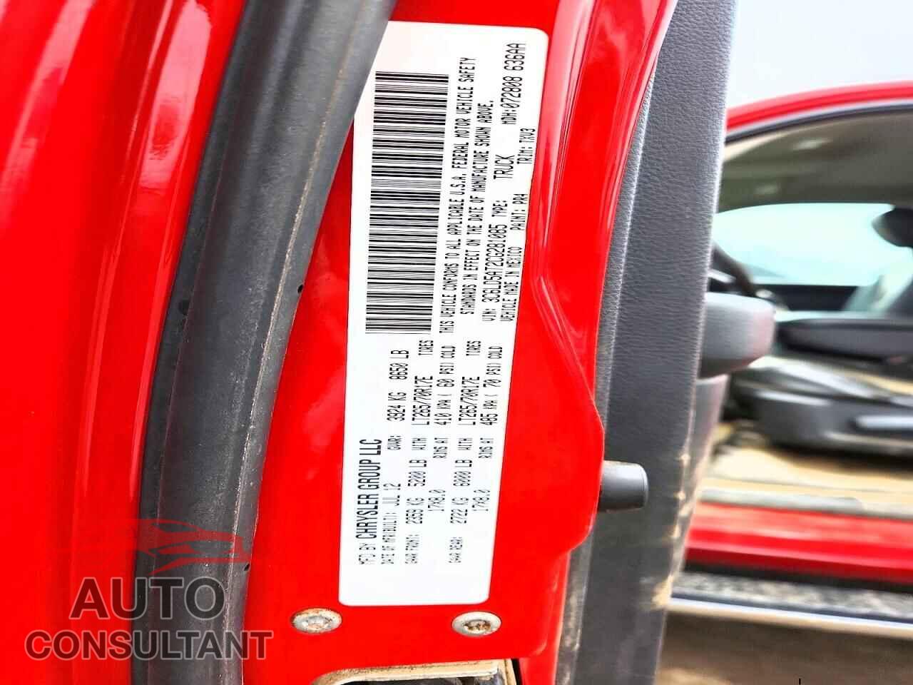 DODGE RAM 2500 2012 - 3C6LD5AT2CG281085