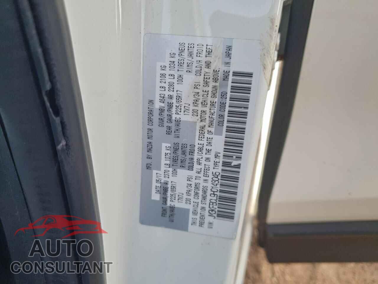 MAZDA CX-5 2017 - JM3KFBCL9H0148045