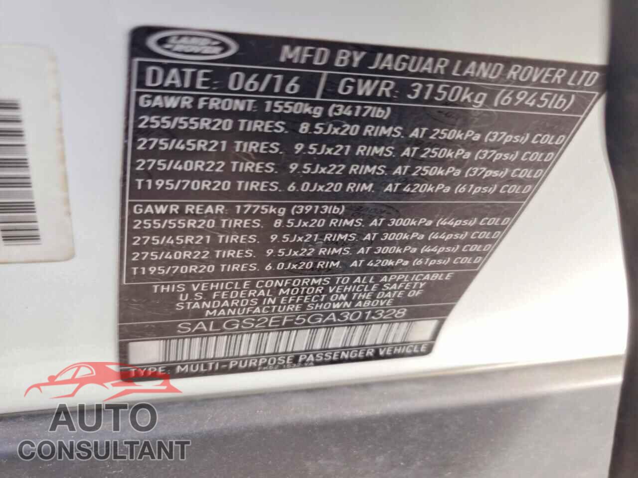 LAND ROVER RANGEROVER 2016 - SALGS2EF5GA301328