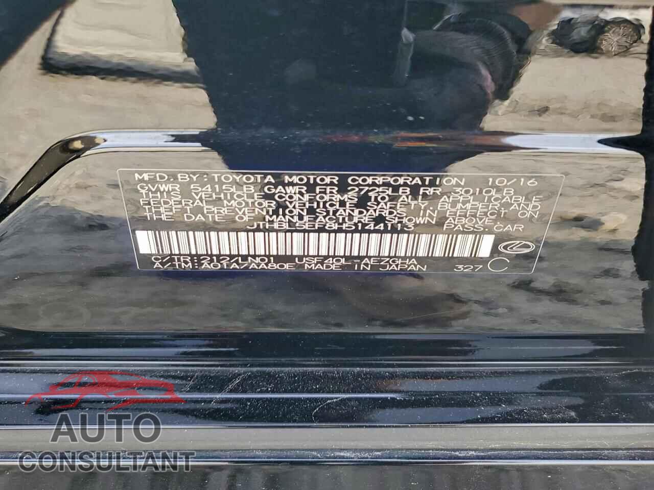 LEXUS LS460 2017 - JTHBL5EF8H5144113