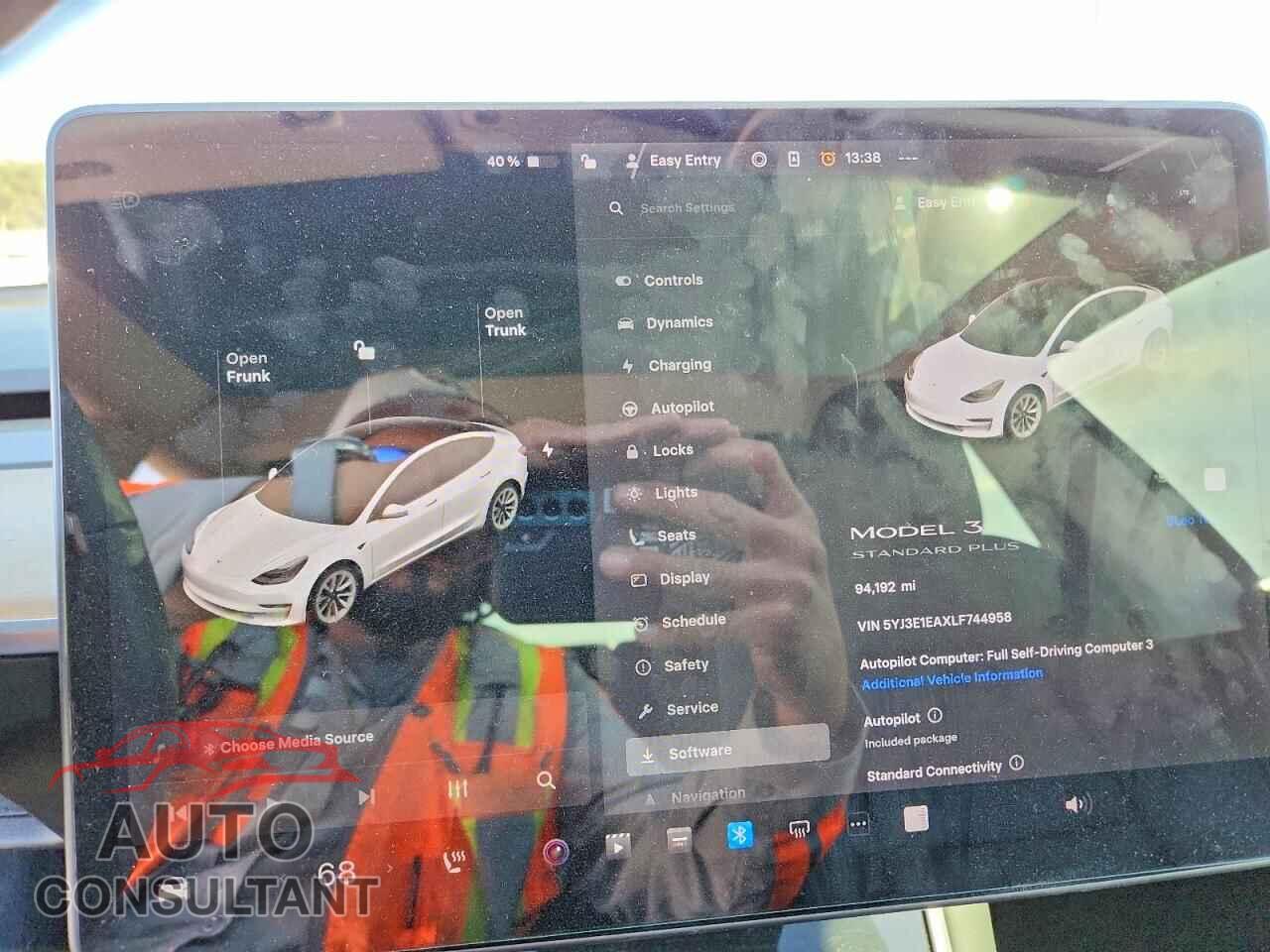 TESLA MODEL 3 2020 - 5YJ3E1EAXLF744958
