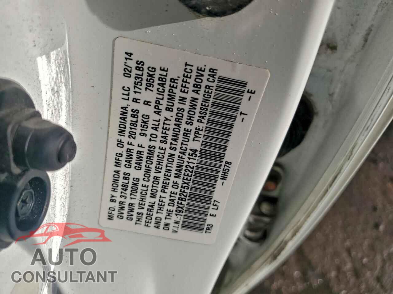 HONDA CIVIC 2014 - 19XFB2F5XEE221154