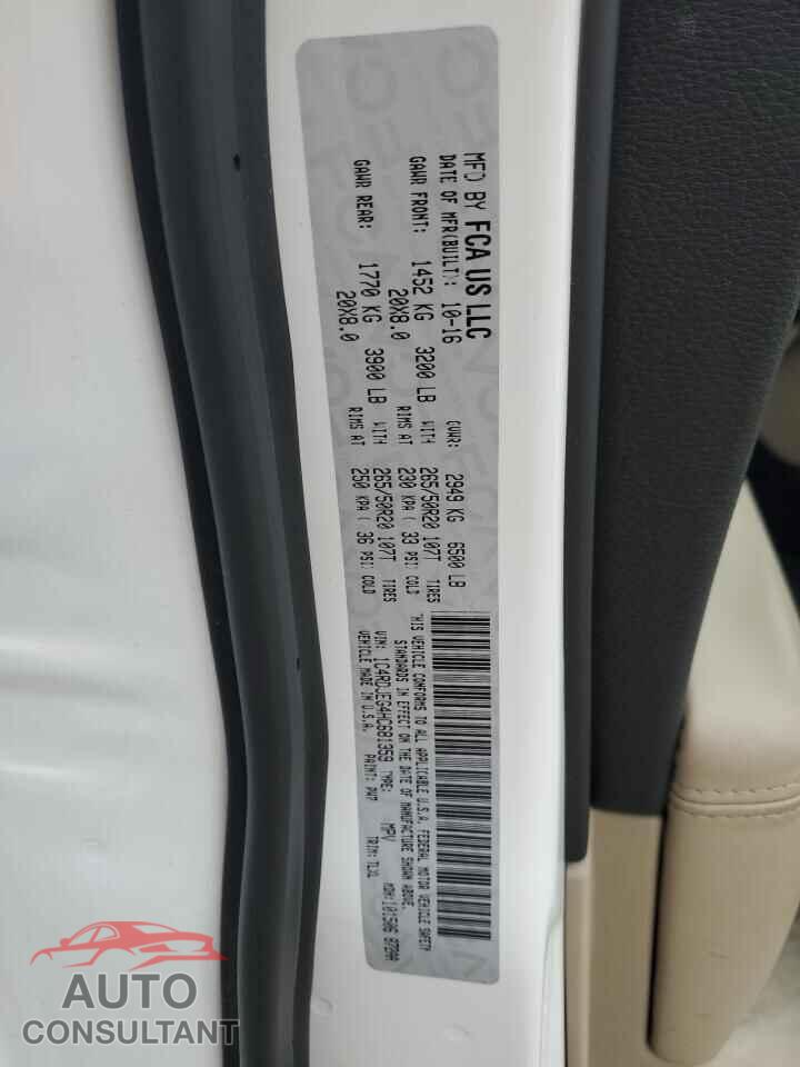 DODGE DURANGO 2017 - 1C4RDJEG4HC681359