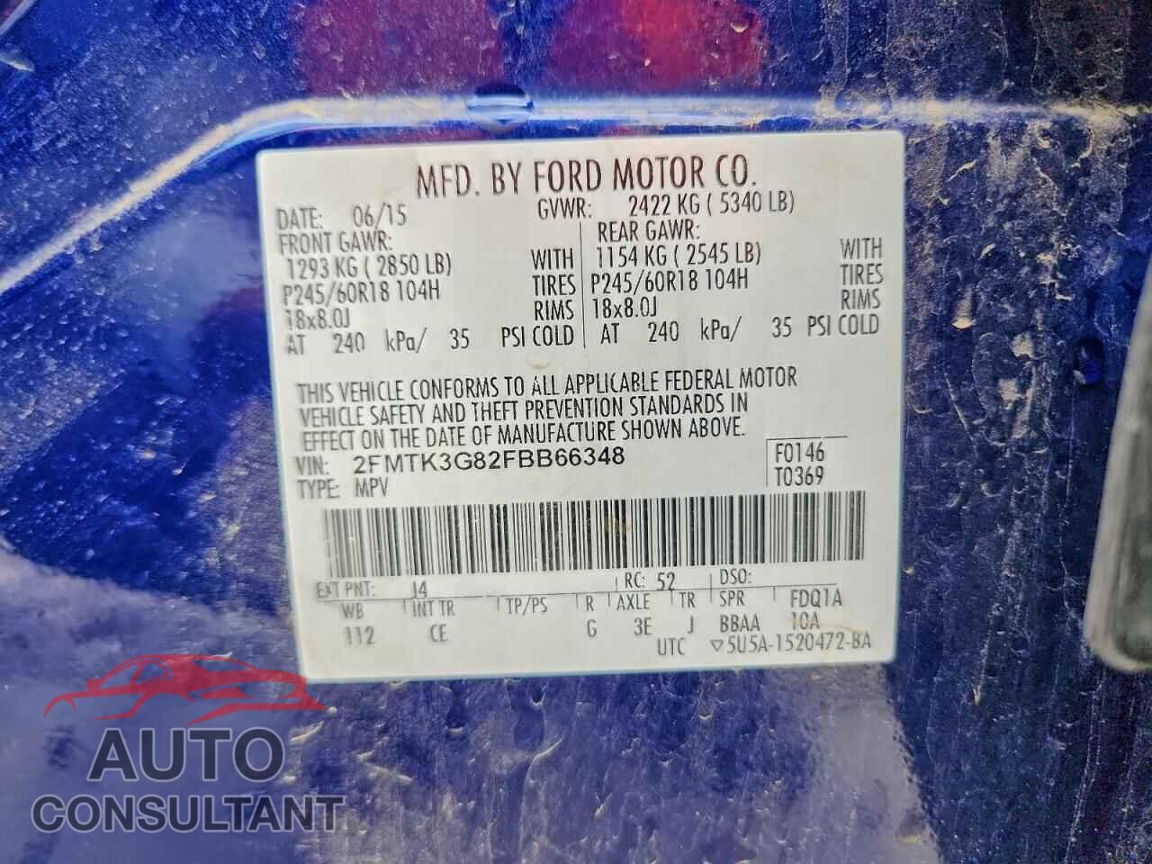FORD EDGE 2015 - 2FMTK3G82FBB66348