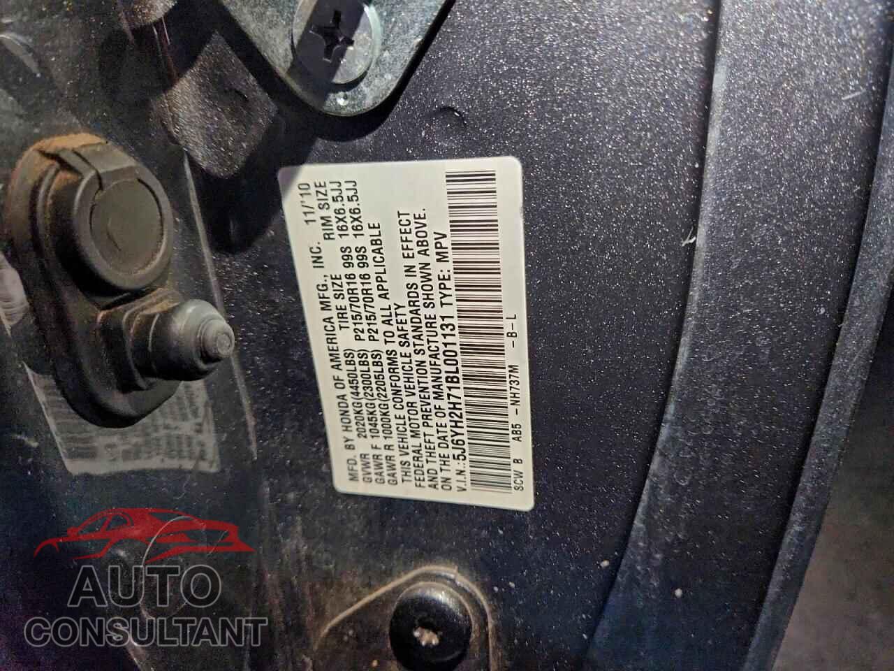 HONDA ELEMENT 2011 - 5J6YH2H71BL001131