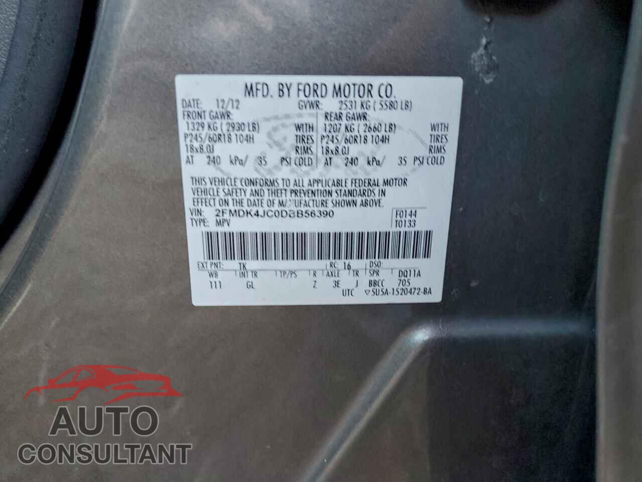 FORD EDGE 2013 - 2FMDK4JC0DBB56390
