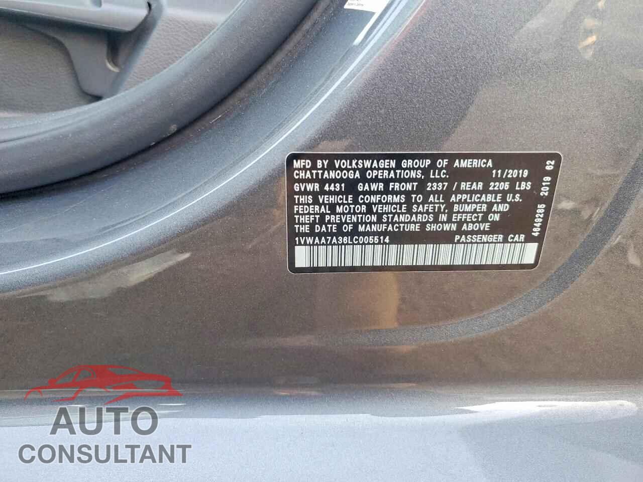 VOLKSWAGEN PASSAT 2020 - 1VWAA7A36LC005514