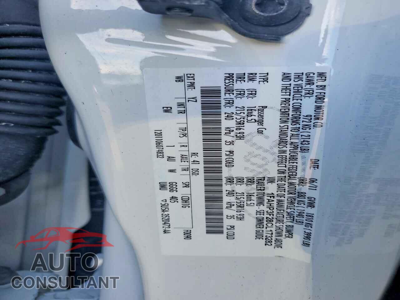 FORD FOCUS 2012 - 1FAHP3F28CL173282